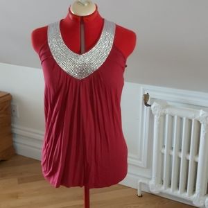 3 for $30  Red sequined t back top